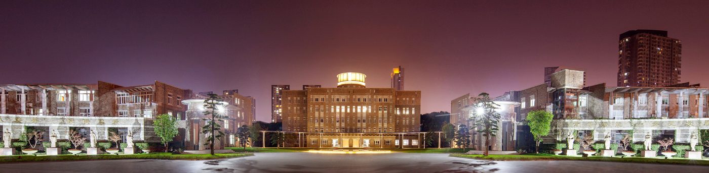 Ningbo Huamao International School at night